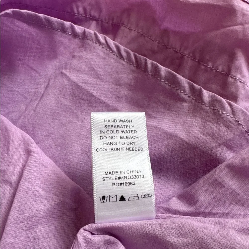 Karlie Solid Poplin Contrast Stitch Dress | Medium | Lavender - Picture 9 of 9